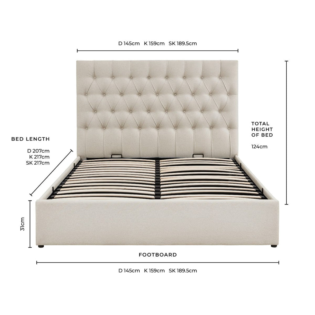 Middleton Ottoman Storage Bed - Natural - DUSK