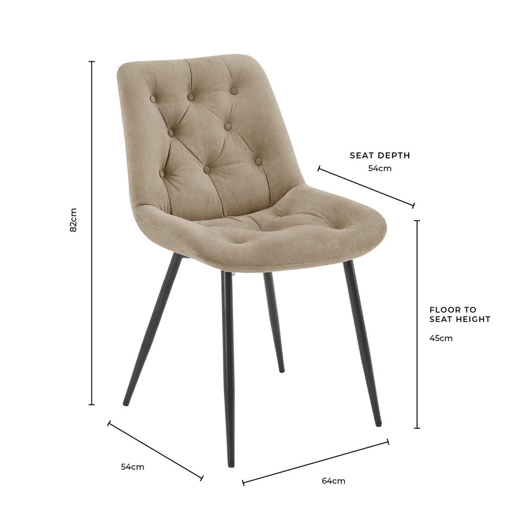 Millie Set of 2 Dining Chairs - Velvet - Dark Olive - DUSK