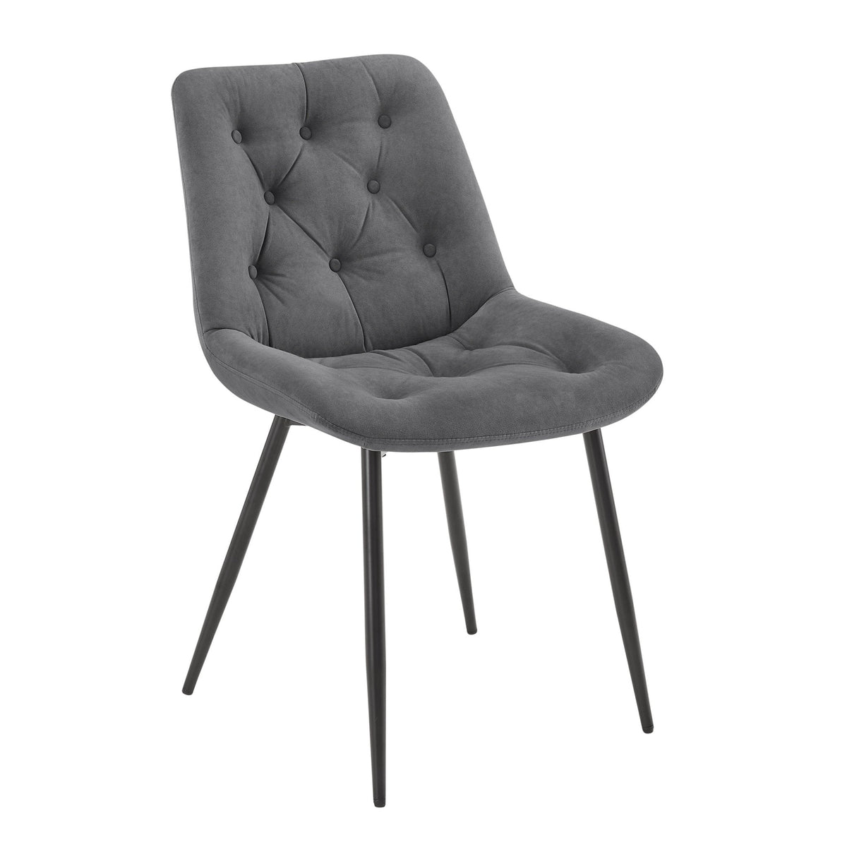 Millie Set of 2 Dining Chairs - Velvet - Grey - DUSK