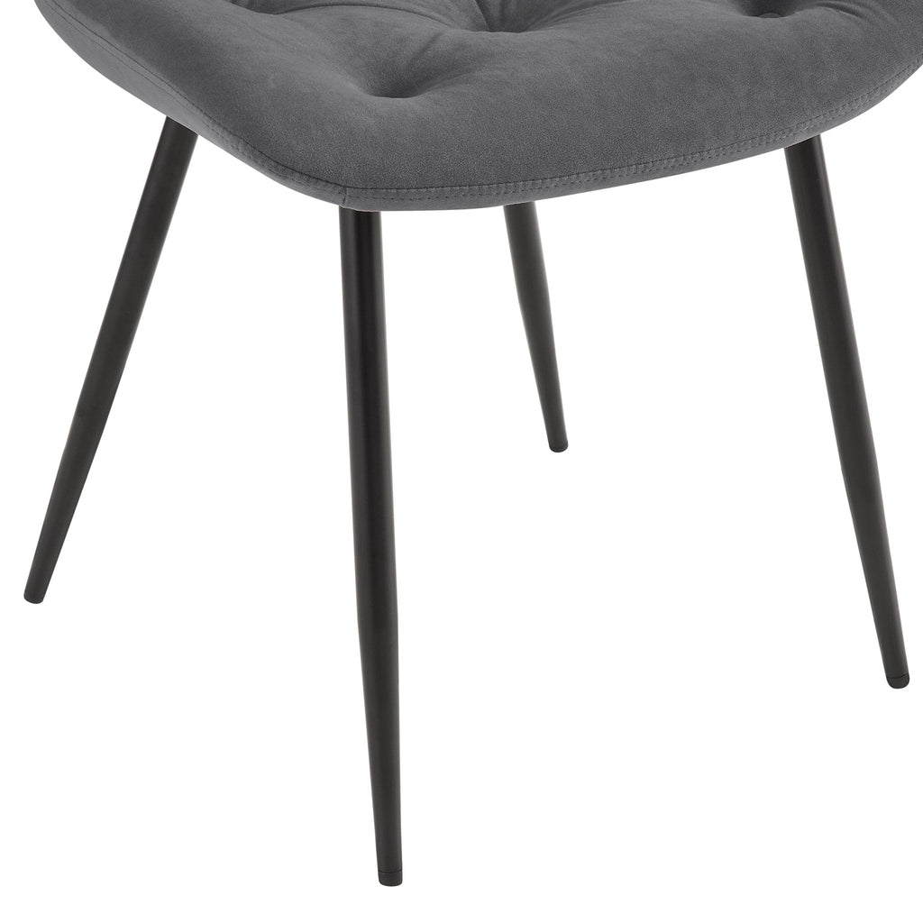 Millie Set of 2 Dining Chairs - Velvet - Grey - DUSK