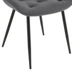Millie Set of 2 Dining Chairs - Velvet - Grey - DUSK