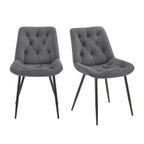 Millie Set of 2 Dining Chairs - Velvet - Grey - DUSK