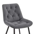 Millie Set of 2 Dining Chairs - Velvet - Grey - DUSK
