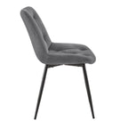 Millie Set of 2 Dining Chairs - Velvet - Grey - DUSK