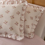 Mini Bouquet 100% Cotton Printed Muslin Duvet Cover Set - White/Pink - DUSK