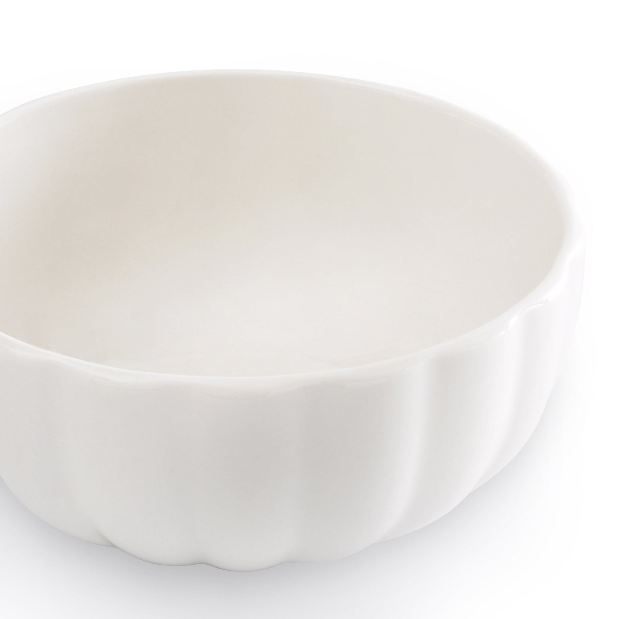Mira Scalloped Set of 4 Cereal Bowls - Off White - DUSK