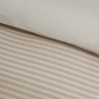 Miran Yarn Dyed Muslin Duvet Cover & Pillowcase Set - Natural/White - DUSK