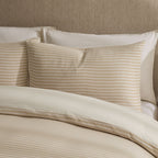 Miran Yarn Dyed Muslin Duvet Cover & Pillowcase Set - Natural/White - DUSK