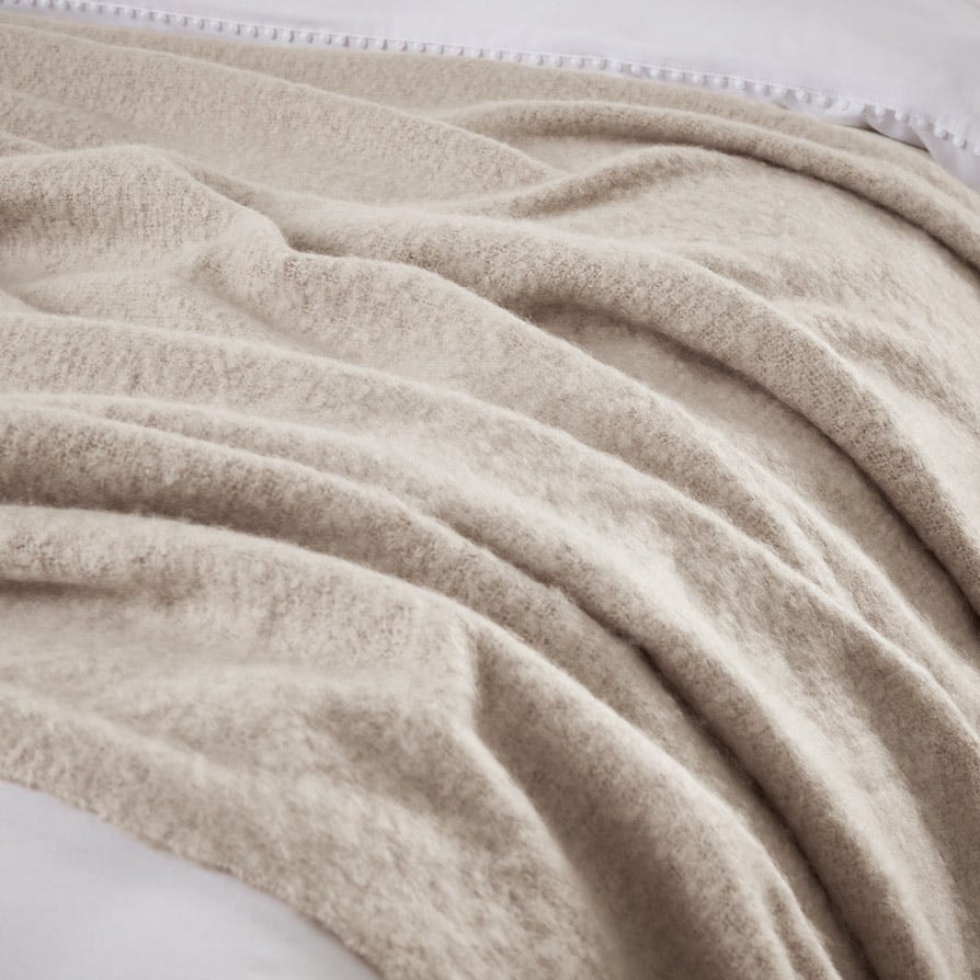 Mohair Style Sofa Throw 1.5m x 2m - Natural - DUSK