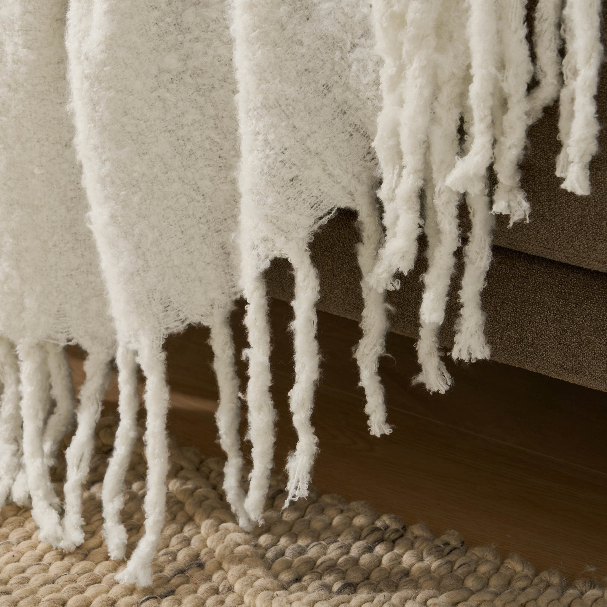 Mohair Style Sofa Throw - Natural - DUSK