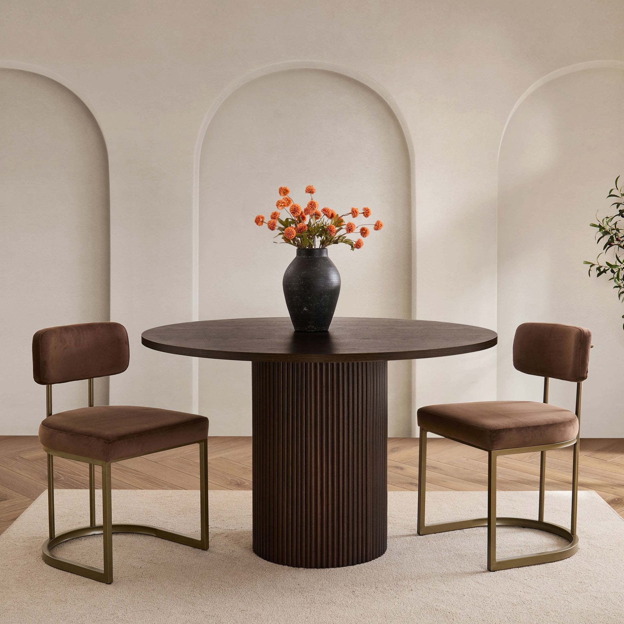Mollie Set of 2 Dining Chairs - Cappuccino - DUSK