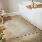 Monaco Plush Ribbed Cotton Bath Mat - Mushroom - DUSK