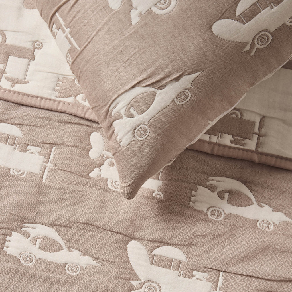 Morgan Transport Matelasse Cushion and Bedspread Set - Taupe - DUSK