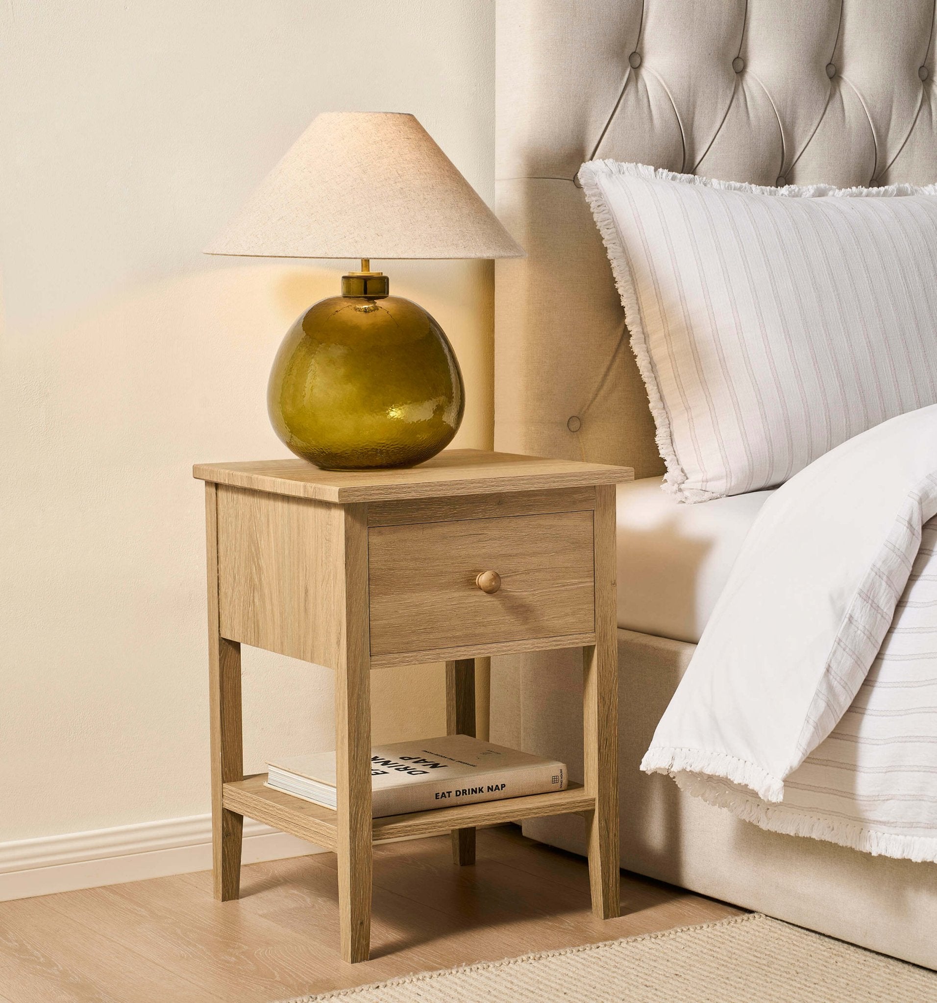 Nell 1 Drawer Nighstand - Light Wood - DUSK