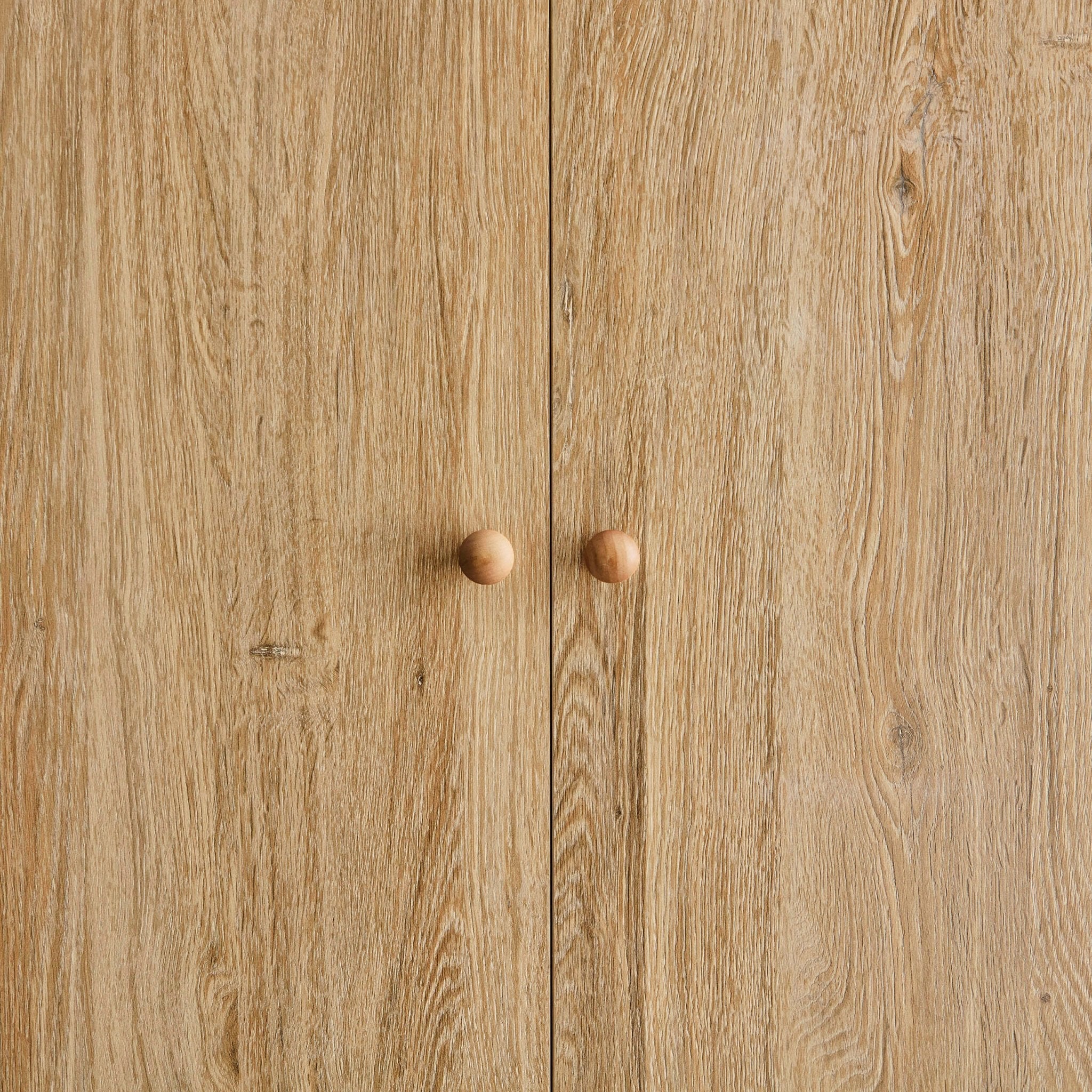 Nell 2 Door Wardrobe with Drawer - Light Wood - DUSK