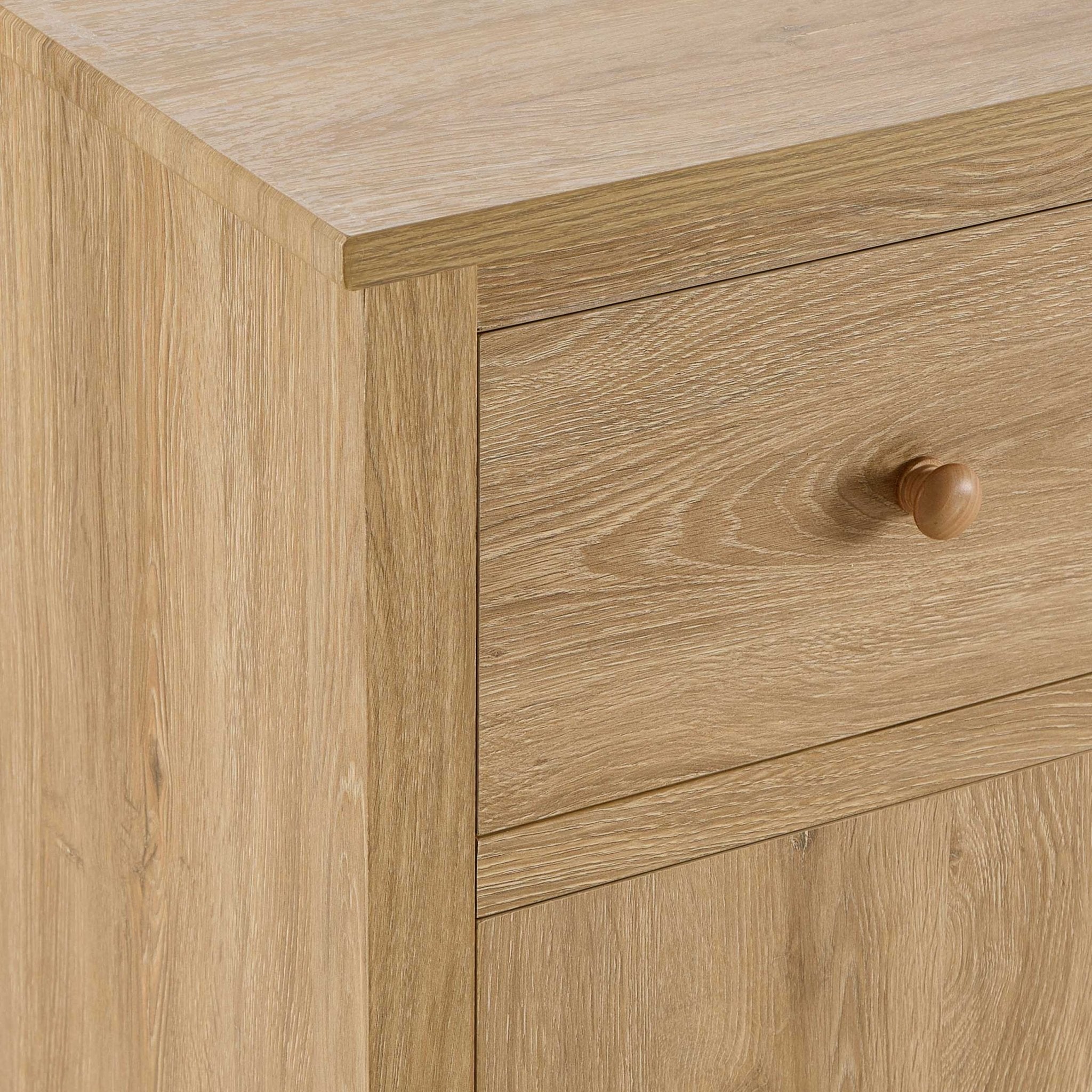 Nell 3 Door Sideboard with Drawers - Light Wood - DUSK
