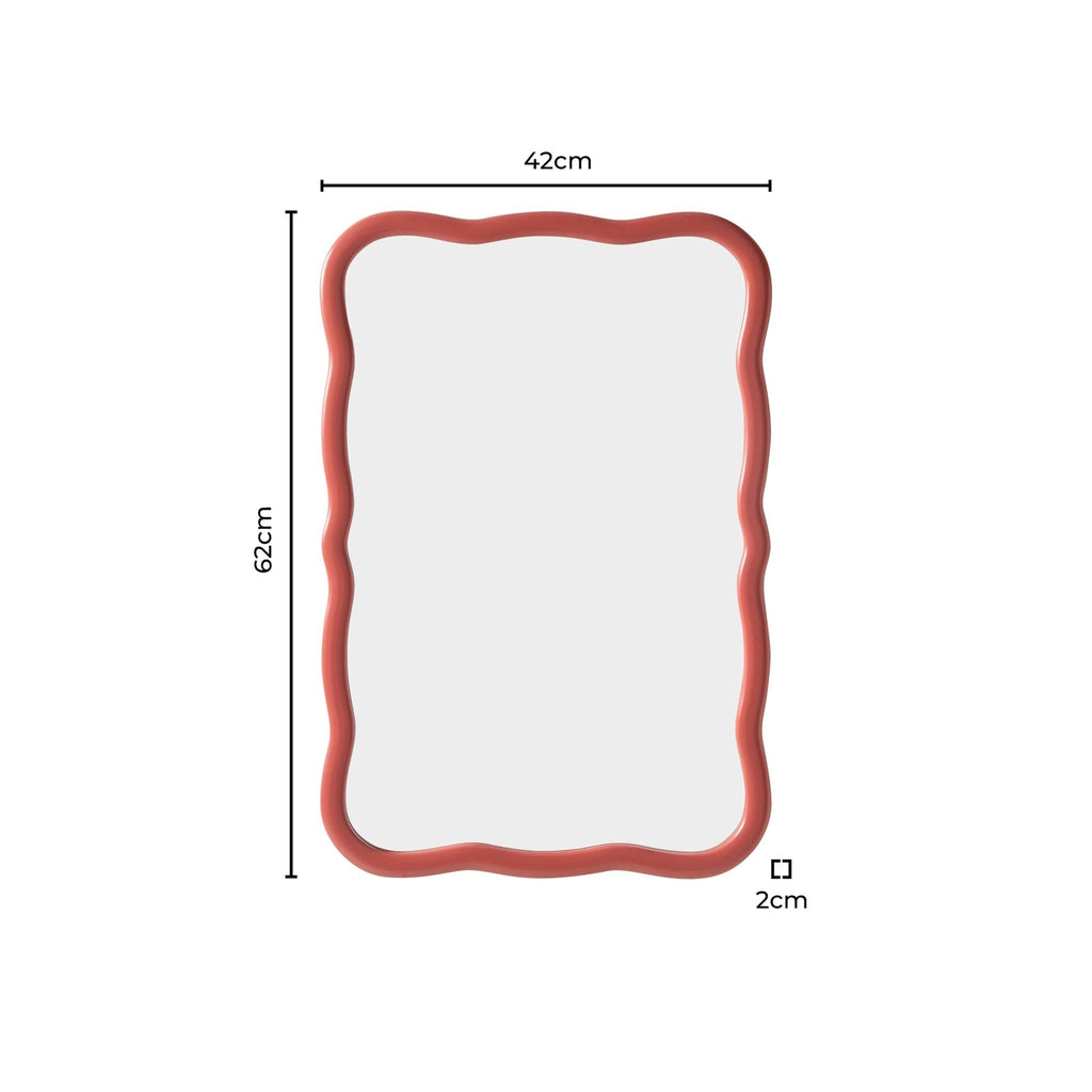 Niamh Wavy Wall Mirror - Terracotta - DUSK
