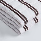 Noa Ruffle Edge Stripe Bedspread - Chocolate - DUSK