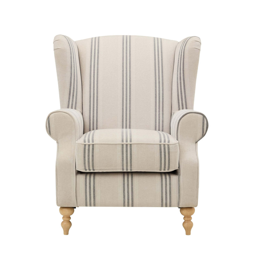 Nora Armchair - Natural 3 Stripe - DUSK