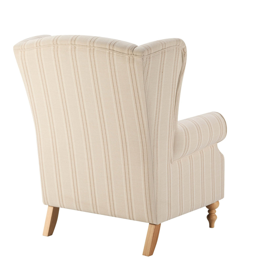 Nora Armchair - Natural Stitched Stripe - DUSK