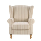 Nora Armchair - Natural Stitched Stripe - DUSK