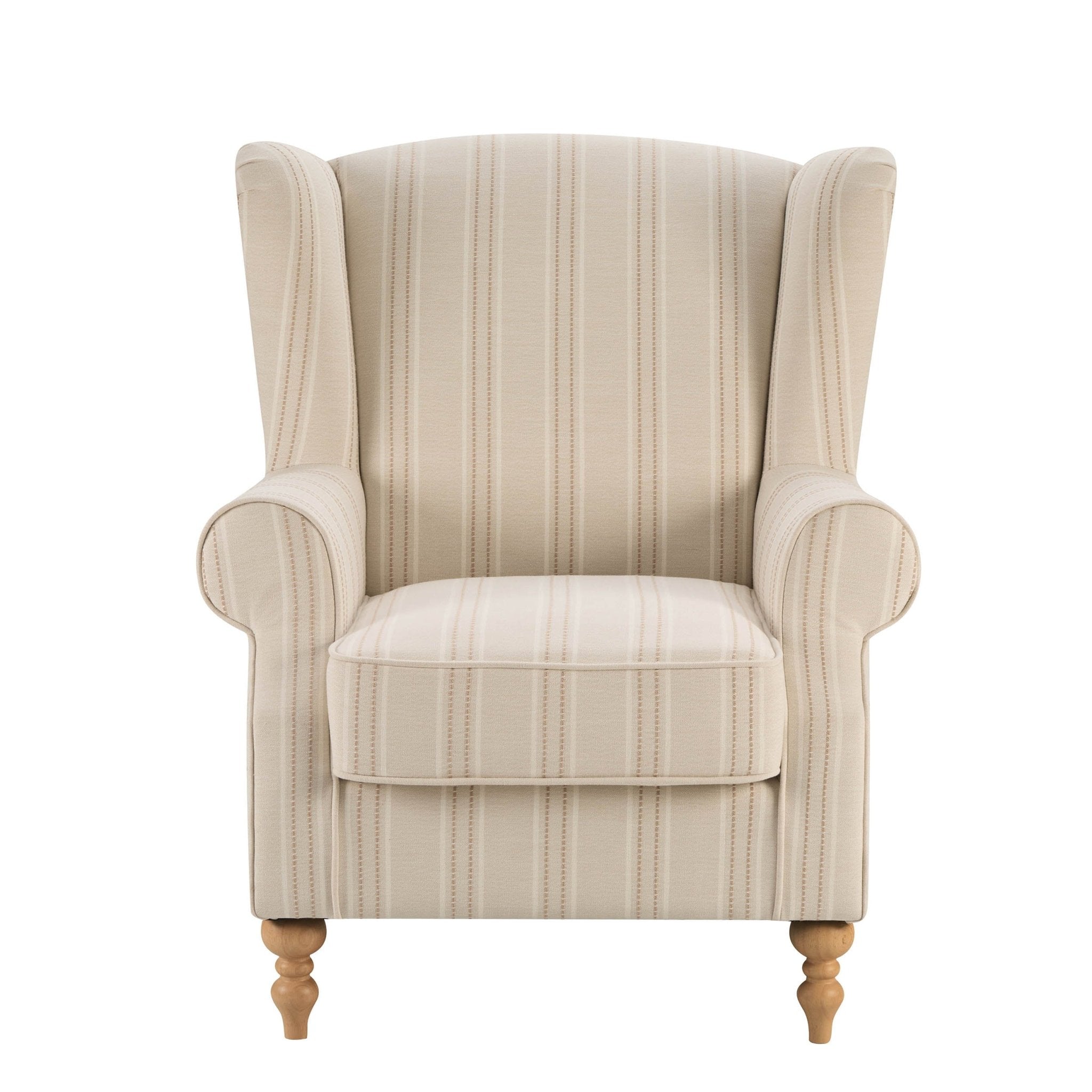Nora Armchair - Natural Stitched Stripe - DUSK