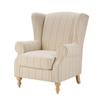 Nora Armchair - Natural Stitched Stripe - DUSK