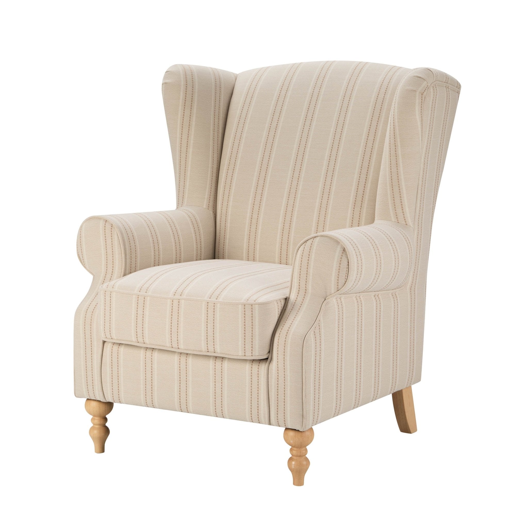 Nora Armchair - Natural Stitched Stripe - DUSK