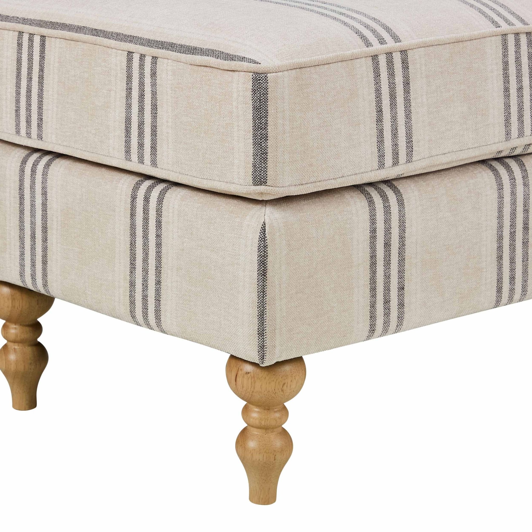 Nora Pouffe - Natural 3 Stripe - DUSK