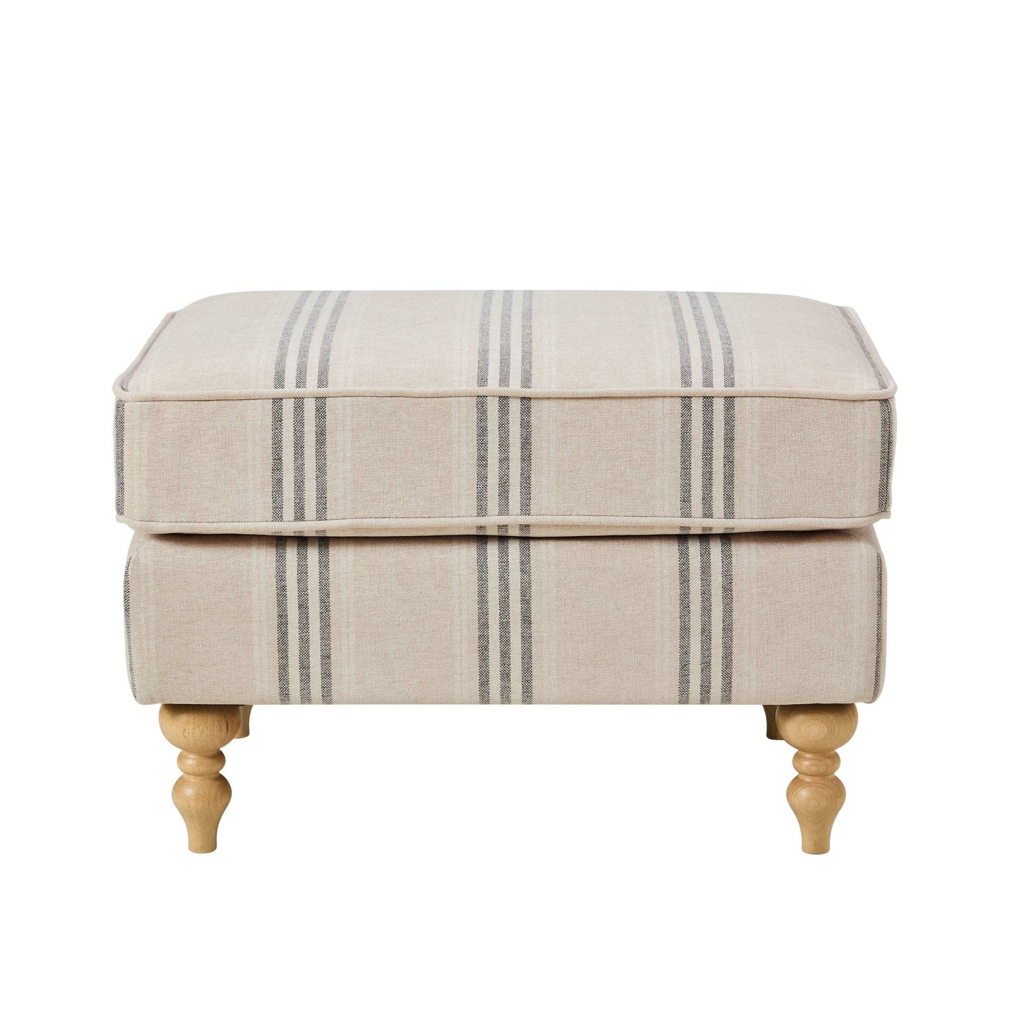 Nora Pouffe - Natural 3 Stripe - DUSK