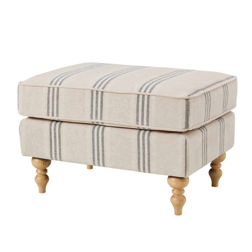 Nora Pouffe - Natural 3 Stripe - DUSK