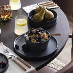 Nori Stoneware Set of 4 Cereal Bowls - Black - DUSK