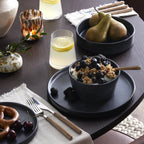 Nori Stoneware Set of 4 Pasta Bowls - Black - DUSK