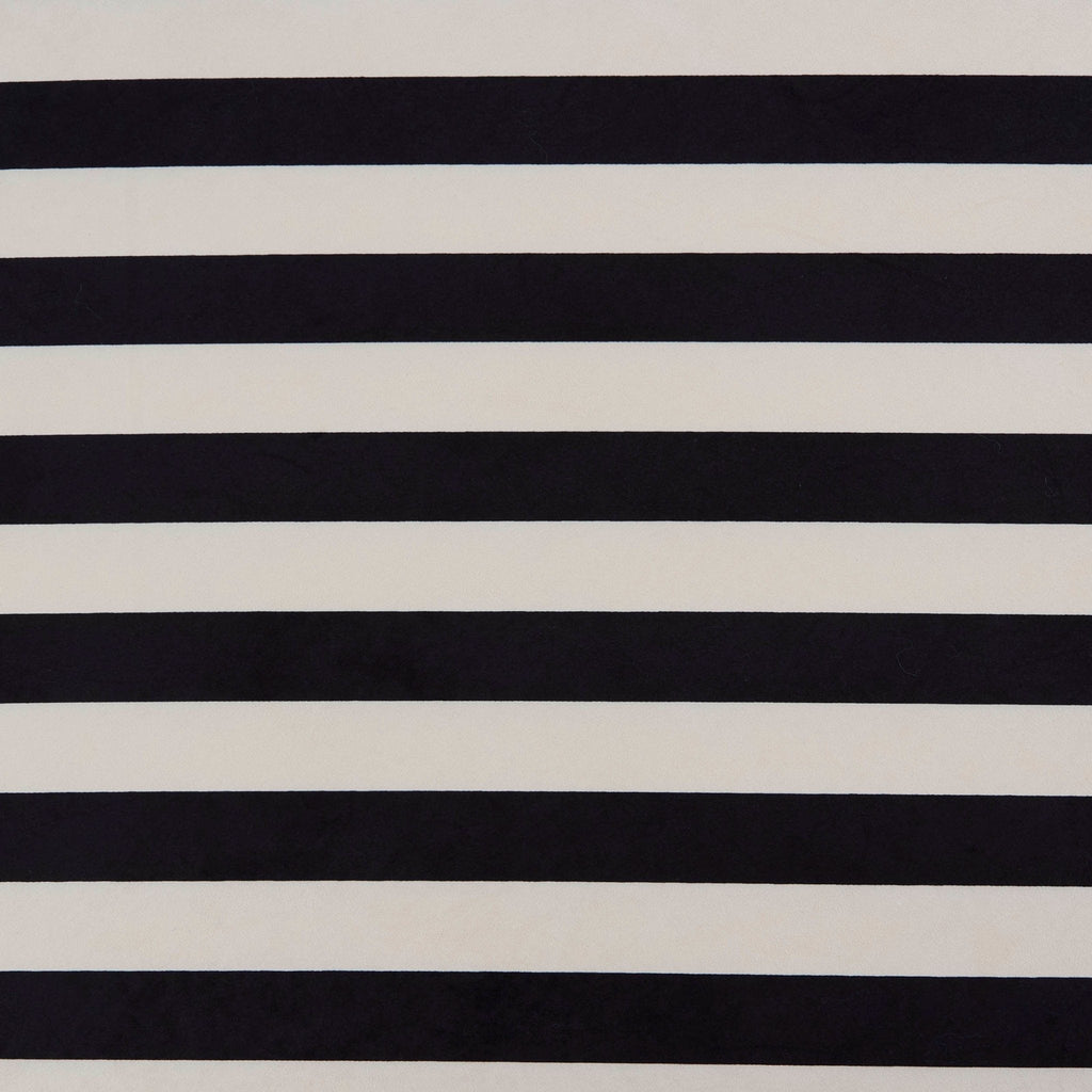 Northwich Black Metal Frame Pouffe - Mono Stripe - DUSK