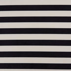 Northwich Black Metal Frame Pouffe - Mono Stripe - DUSK