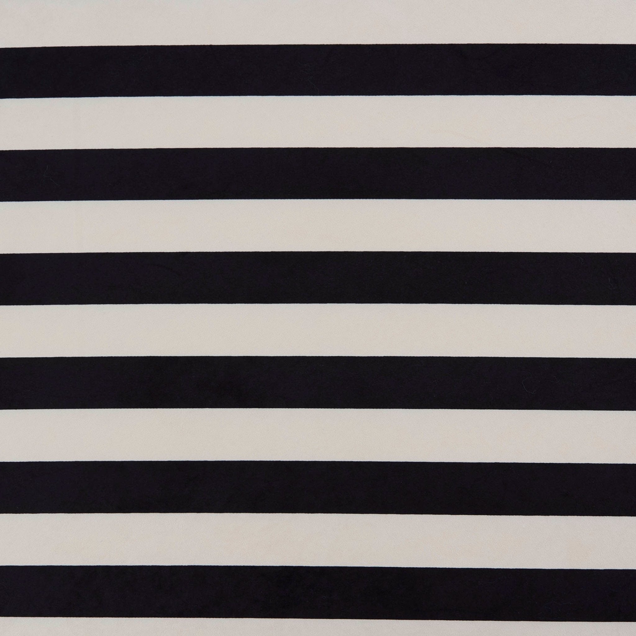 Northwich Black Metal Frame Pouffe - Mono Stripe - DUSK