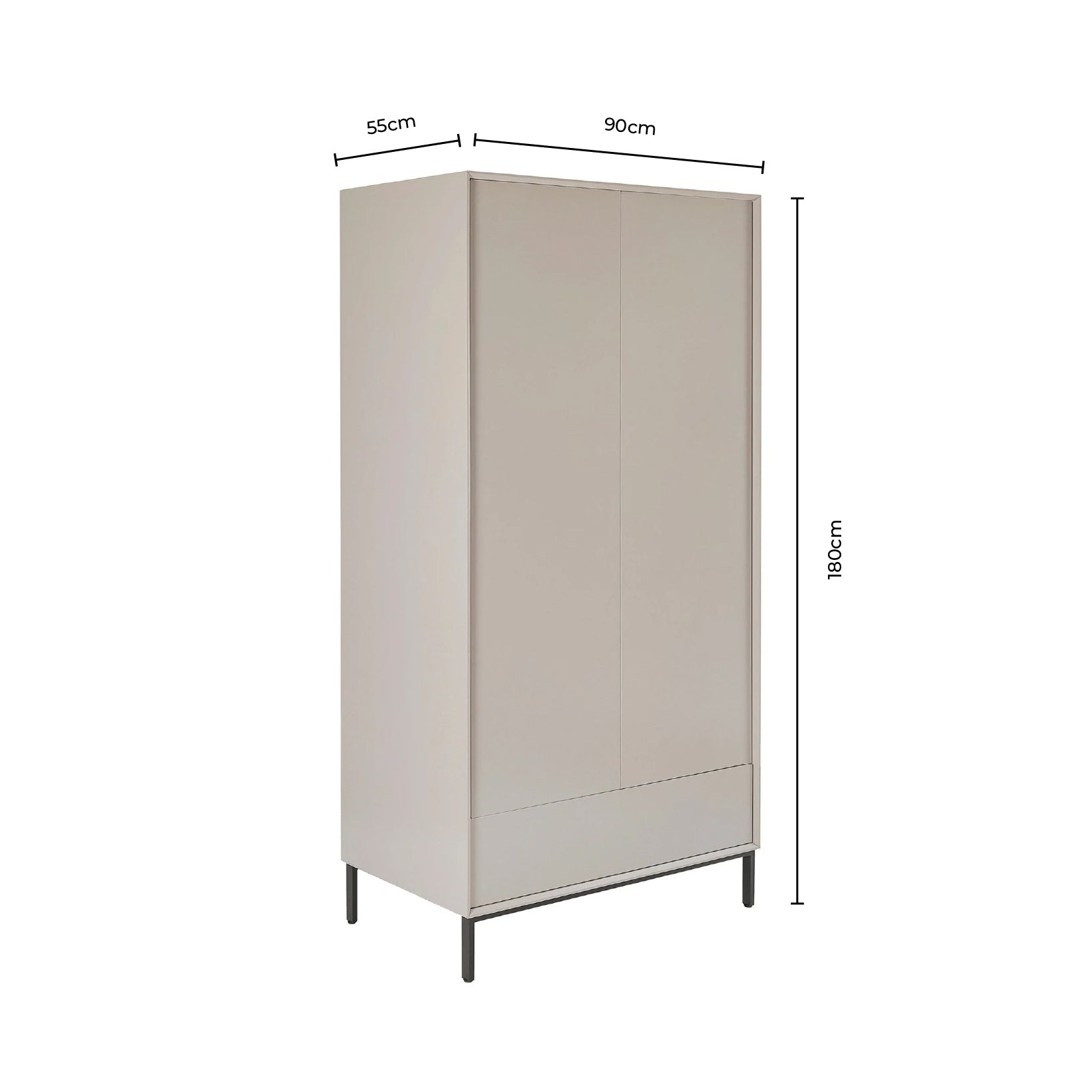 Nova 2 Door Wardrobe - Forest Green - DUSK