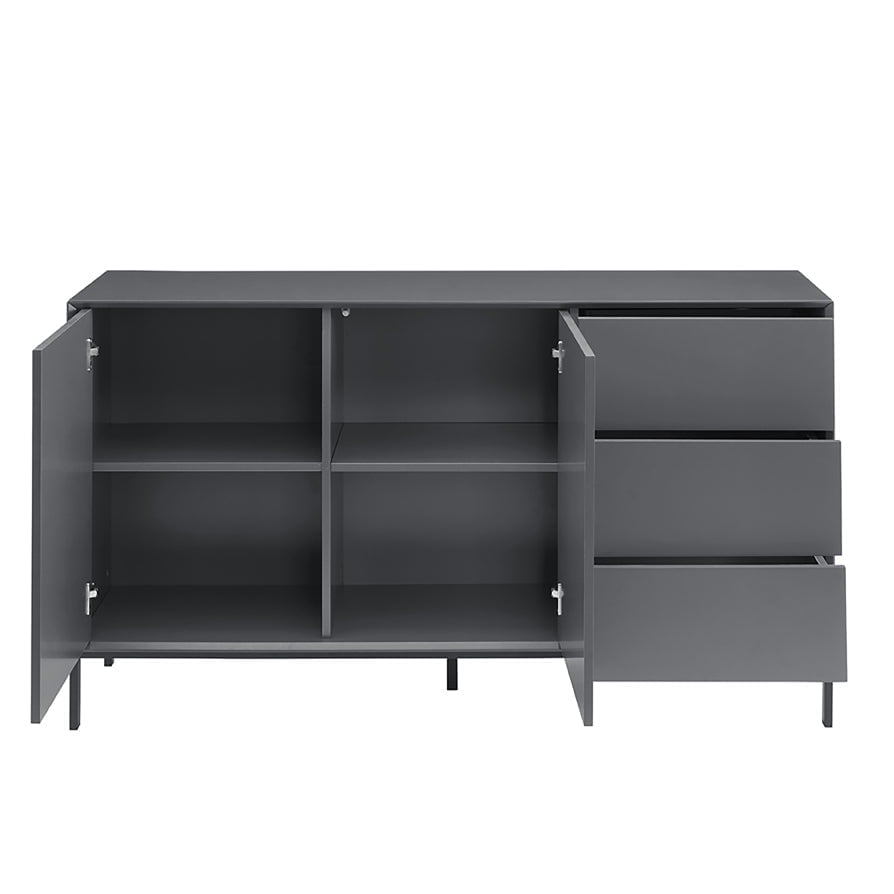 Nova Large Sideboard with Drawers - Charcoal - DUSK