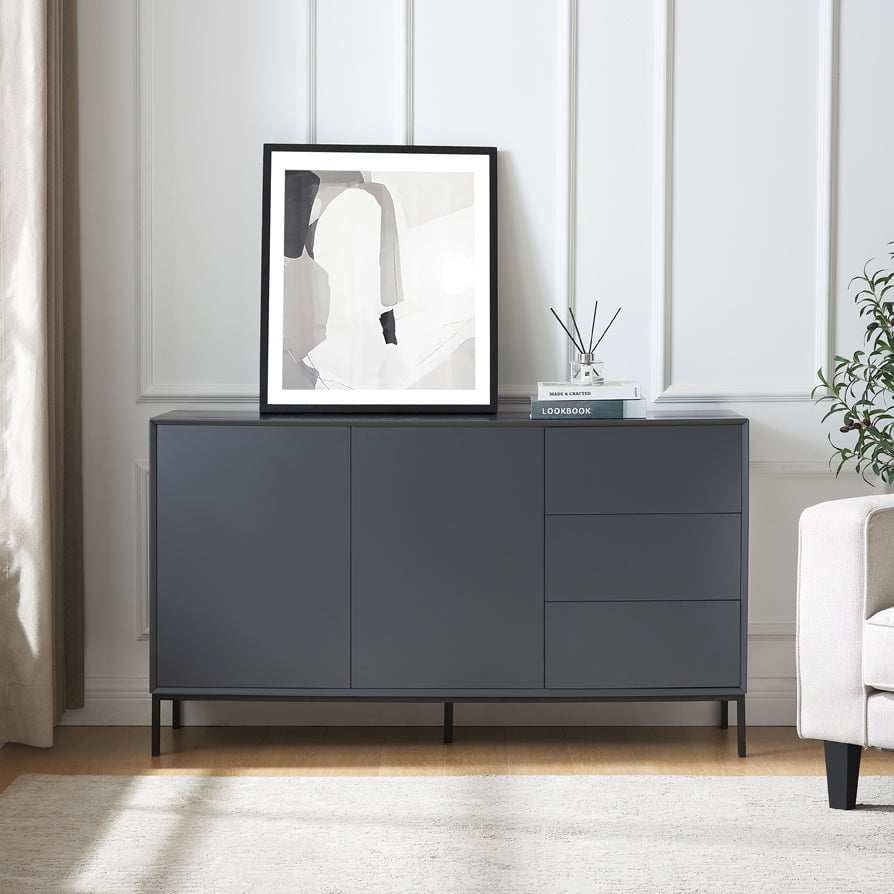 Nova Large Sideboard with Drawers - Charcoal - DUSK