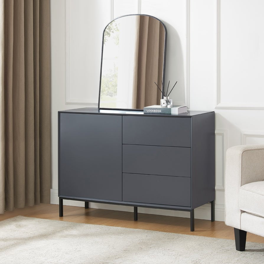 Nova Small Sideboard with Drawers - Charcoal - DUSK