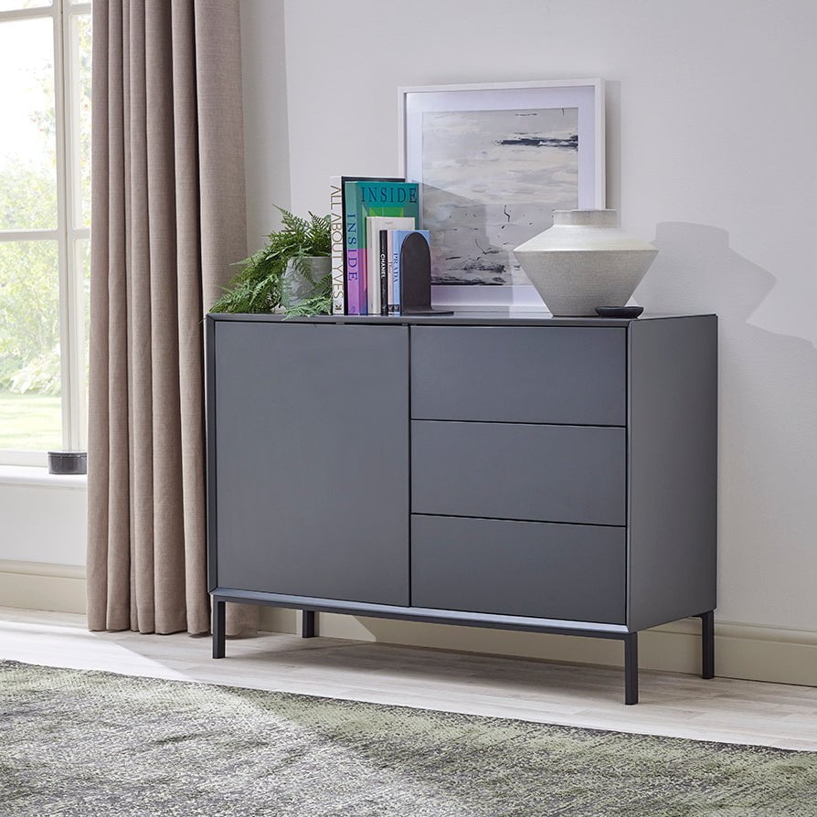 Nova Small Sideboard with Drawers - Charcoal - DUSK