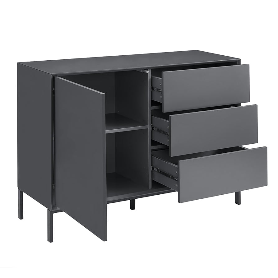 Nova Small Sideboard with Drawers - Charcoal - DUSK