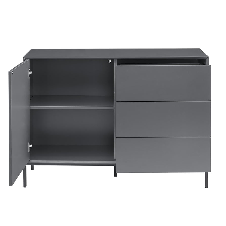Nova Small Sideboard with Drawers - Charcoal - DUSK