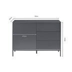 Nova Small Sideboard with Drawers - Charcoal - DUSK