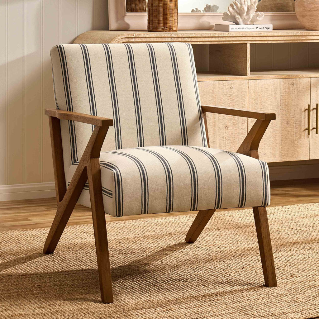 Nyla Accent Chair - Blue Stripe - DUSK