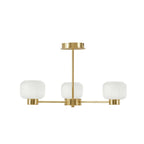 Octavia Ribbed Glass 3 Light Chandelier - Brass - DUSK