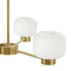 Octavia Ribbed Glass 3 Light Chandelier - Brass - DUSK