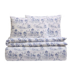 Ophelia Toile Print 100% Cotton 200 Thread Count Duvet Cover & Pillowcase Set - Light Blue - DUSK