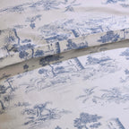 Ophelia Toile Print 100% Cotton 200 Thread Count Duvet Cover & Pillowcase Set - Light Blue - DUSK