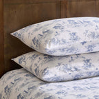 Ophelia Toile Print 100% Cotton 200 Thread Count Duvet Cover & Pillowcase Set - Light Blue - DUSK